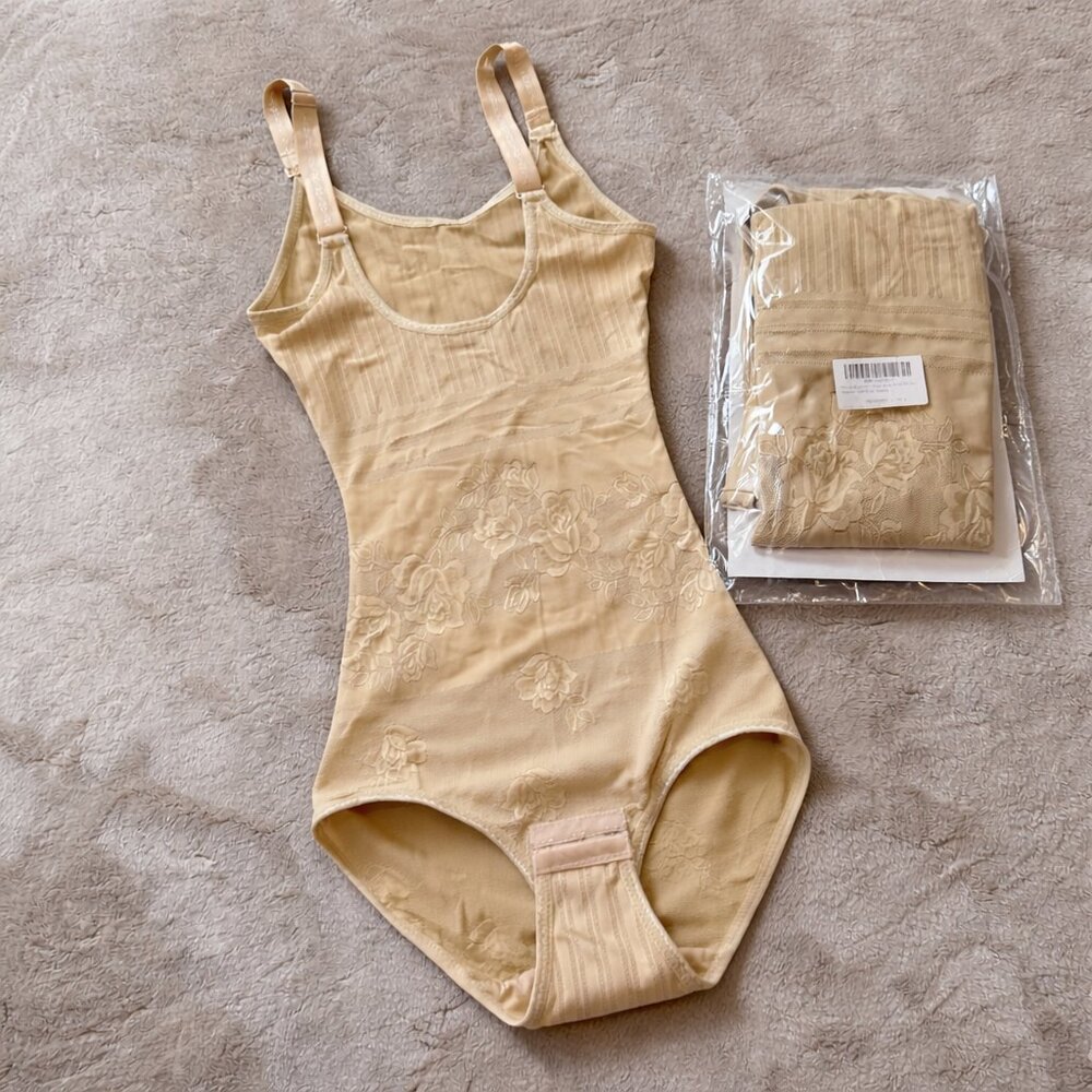 NWT Aibrou Slimming Open-Bust Seamless Shapewear Bodysuit – Nude/Beige (Size XS)